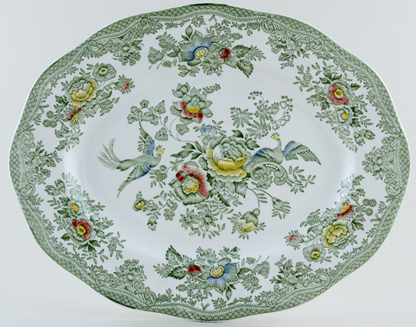 Green Asiatic Pheasants Plate 約22.5センチ4枚 プレート17.5cm